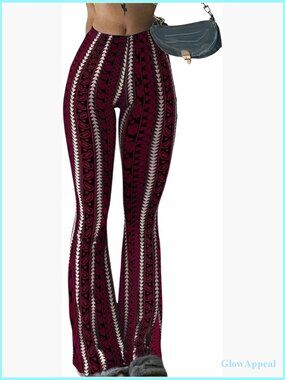 Boho Yoga Leggings High Waisted Flared Bell Bottom Pants